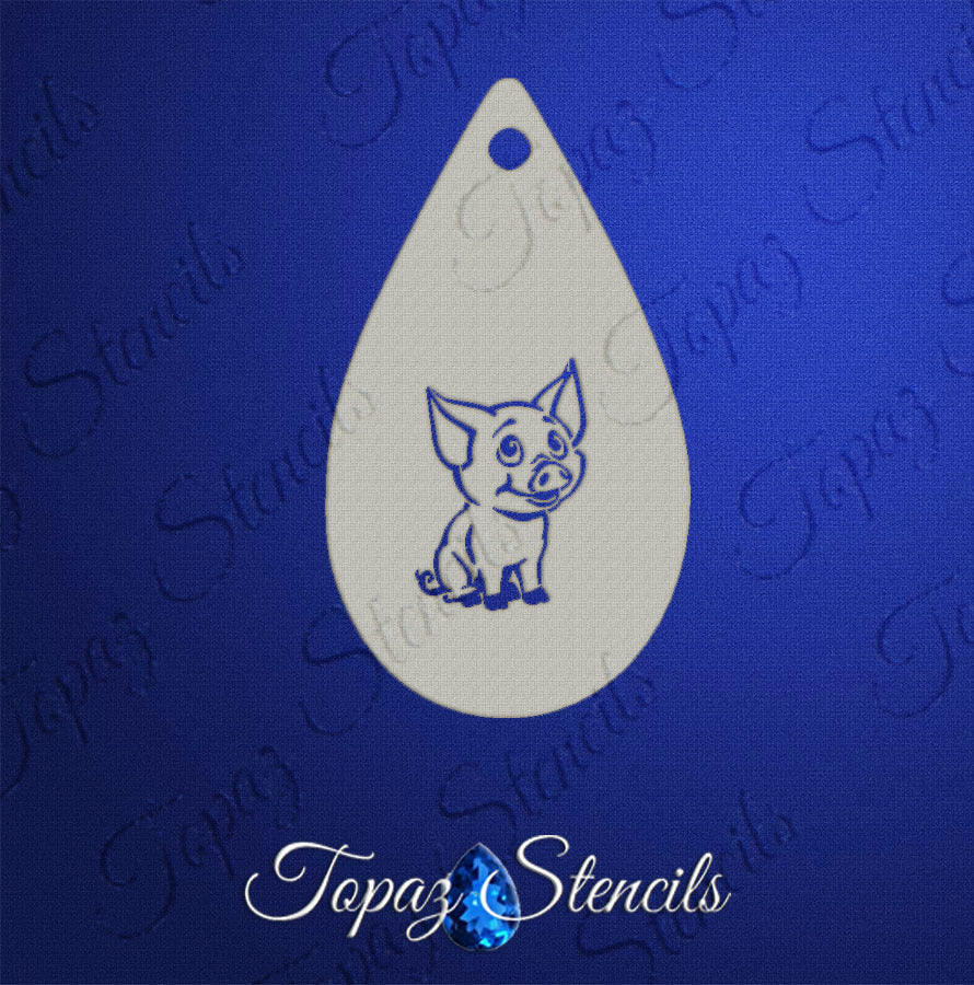 Face- & Body Stencil - Chill Piggy- Topaz