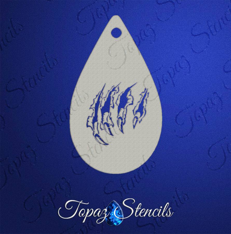 Face- & Body Stencil - Claws - Topaz