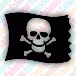 Glitter Tattoo Faketoos - Pirate Flag (small)