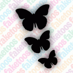 Glitter Tattoo Faketoos - 3 Butterflies (small)