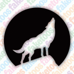 Glitter Tattoo Faketoos - Howling Wolf (small)