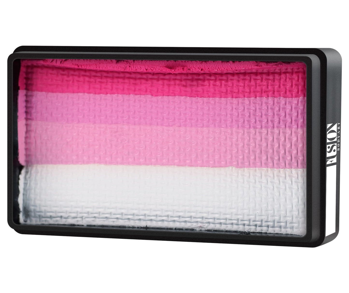 Infinity Faces Face Paint & Body Paint Aqua Fusion - LODIE UP Sweety Pink (One Stroke) comes in a rectangular black-framed container, showcasing visible textures of gradient shades from light pink to white, with branding on the side.