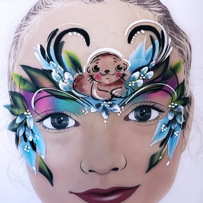 Face- & Body Stencil - Odyss the fluffy otter - MyPaintMania