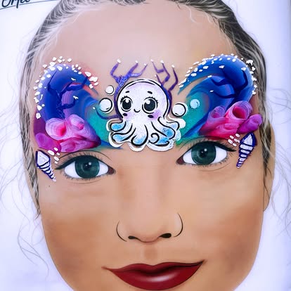 Face- & Body Stencil - Sophie the young octopus - MyPaintMania