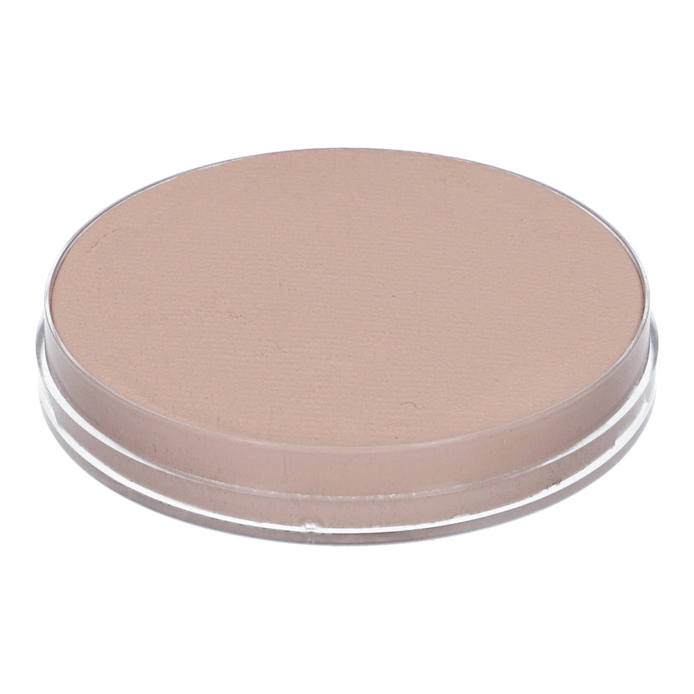 The Infinity Faces Face Paint & Body Paint Aqua Superstar - Shock complexion (16gr) is a round, beige compact with a clear lid containing pressed powder. Ideal for facial application, its cruelty-free and perfect for conscientious beauty enthusiasts.