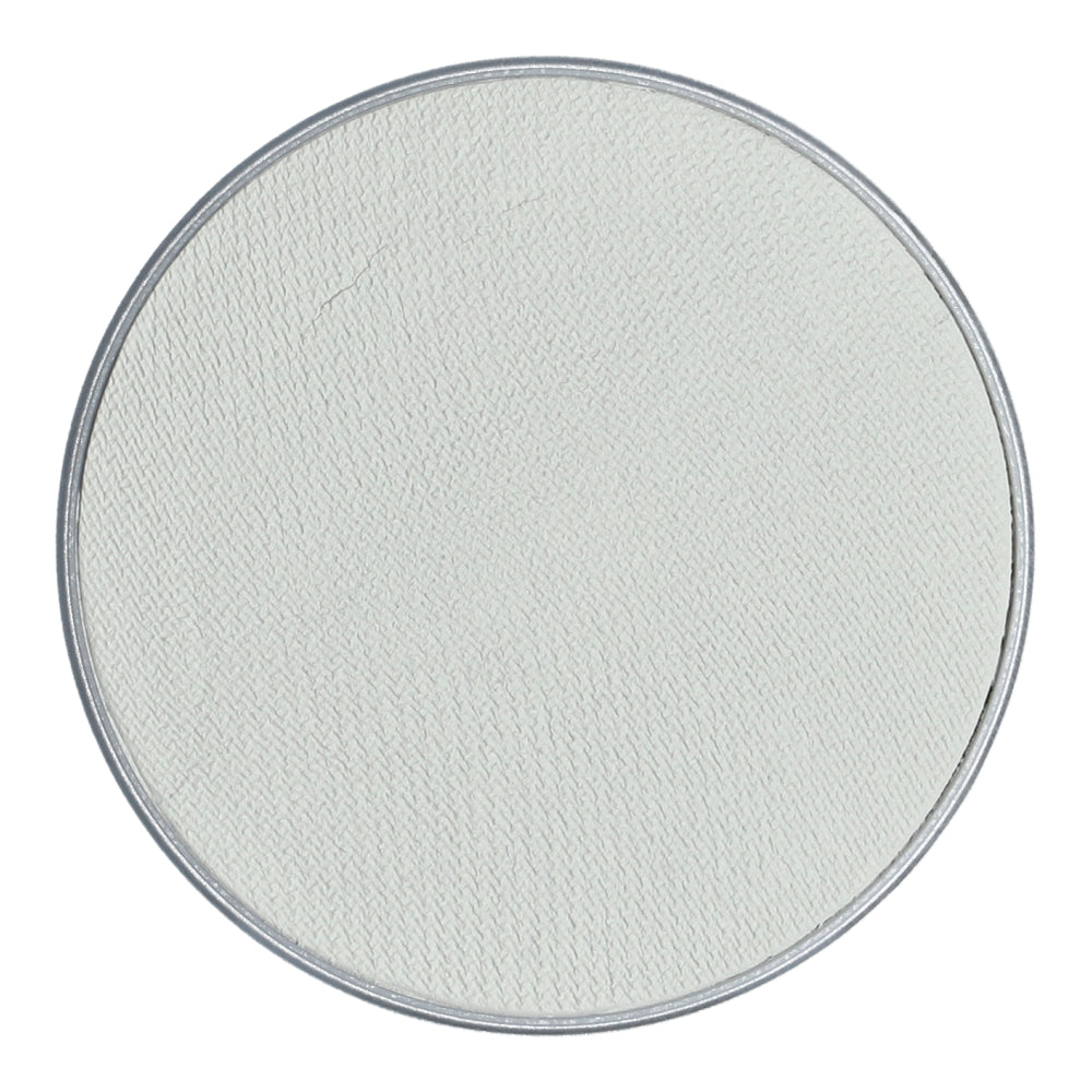 The Face Paint & Body Paint Aqua Superstar - Skull (16gr) by Infinity Faces is a round, white cruelty-free cosmetic compact with a textured surface viewed from above against a plain background.