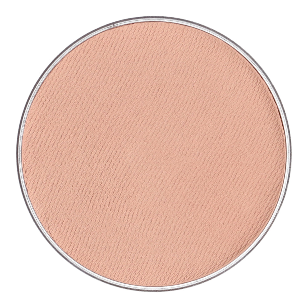 The Infinity Faces Face Paint & Body Paint Aqua Superstar in Santa Claus skin complexion is a round, water-based, cruelty-free, compact powder. It has a light beige shade with a silver metallic rim and offers a smooth, finely textured surface.