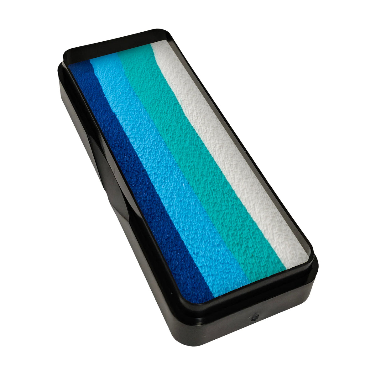Face Paint & Body Paint Aqua Tag - Ocean - One Stroke Refill (10g) featuring four parallel stripes of navy, medium blue, light blue, and white face paint.