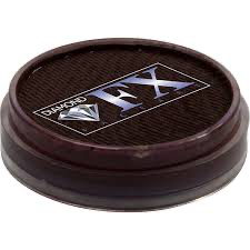 The Infinityfaces Face Paint & Body Paint Aqua Diamond FX - Essential Blood (10g) comes in a round, dark container with a diamond graphic, offering professional-grade, long-lasting red paint ideal for striking special effects.
