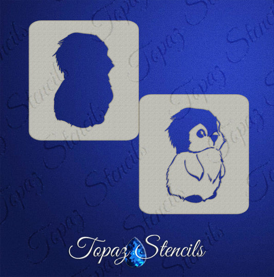 Face- & Body Stencil - Belly Baby Penguin - Topaz