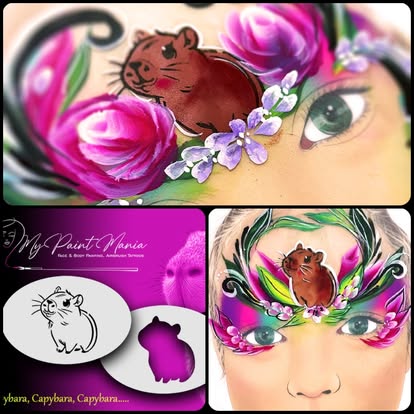 Face- & Body Stencil - Capybara - MyPaintMania