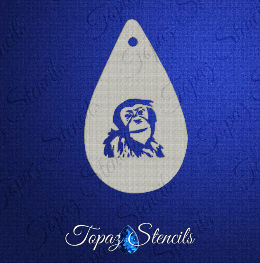Face- & Body Stencil - Chimp - Topaz