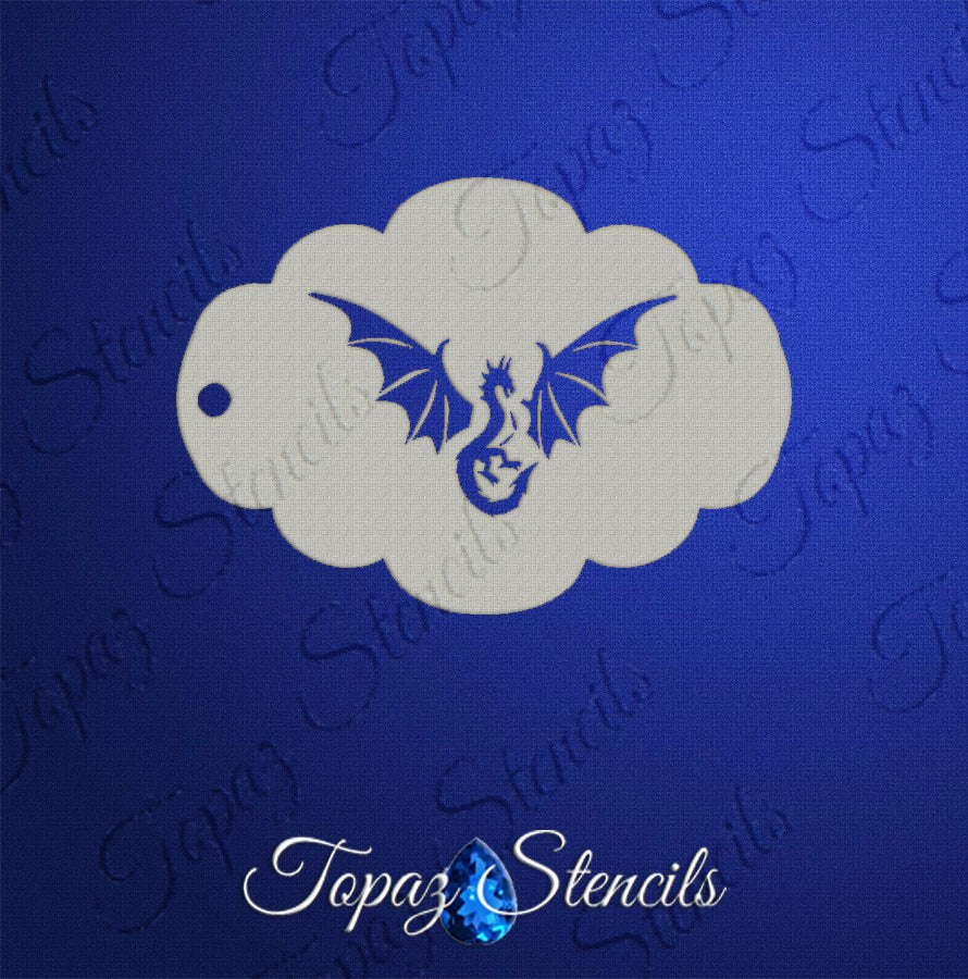 Face- & Body Stencil - Dragon King - Topaz