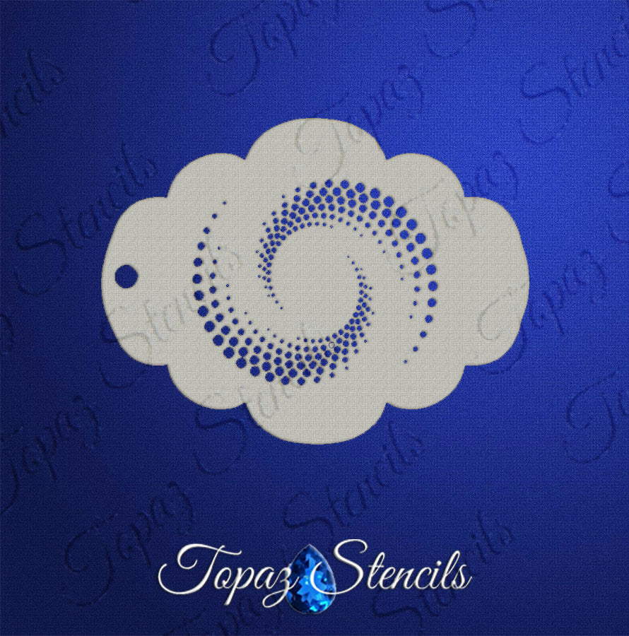 Face- & Body Stencil - Dot Spiral - Topaz