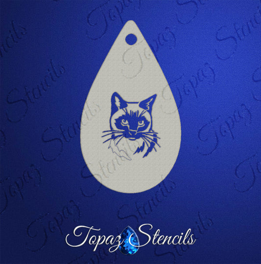 Face- & Body Stencil - Kitty Cat - Topaz