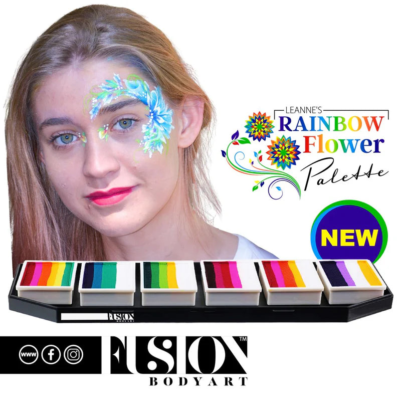 Face Paint & Body Paint Aqua Fusion - Leanne's Rainbow Flower Palette (6x10g)