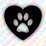 Glitter Tattoo Faketoos - Heart Paw (small)