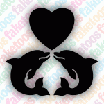 Glitter Tattoo Faketoos - Dolphins & Heart(small)