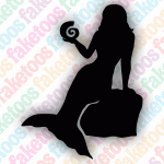 Glitter Tattoo Faketoos - Mermaid on the Rock (small)