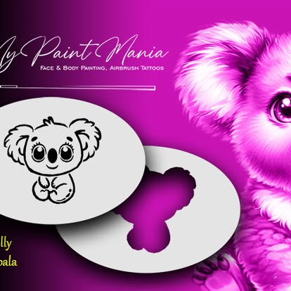 Face- & Body Stencil - Happy Holly the fluffy koala - MyPaintMania