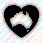 Glitter Tattoo Faketoos - Heart Map (small)