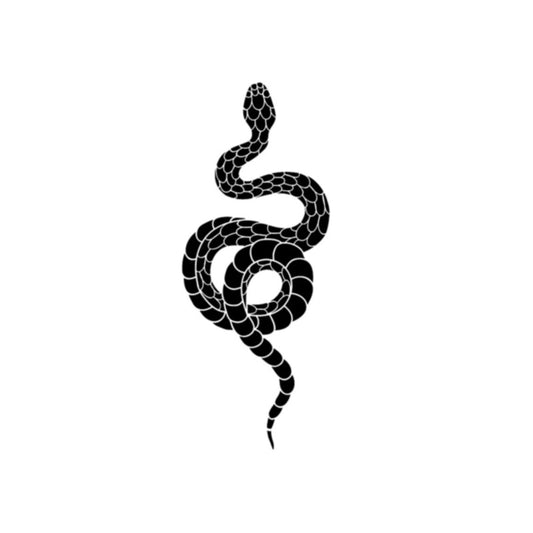 The Temporary Herbal Tattoo - Snake by Infinityfaces features a detailed coiled snake silhouette with intricate scale patterns, reminiscent of natural body art, on a plain white background.