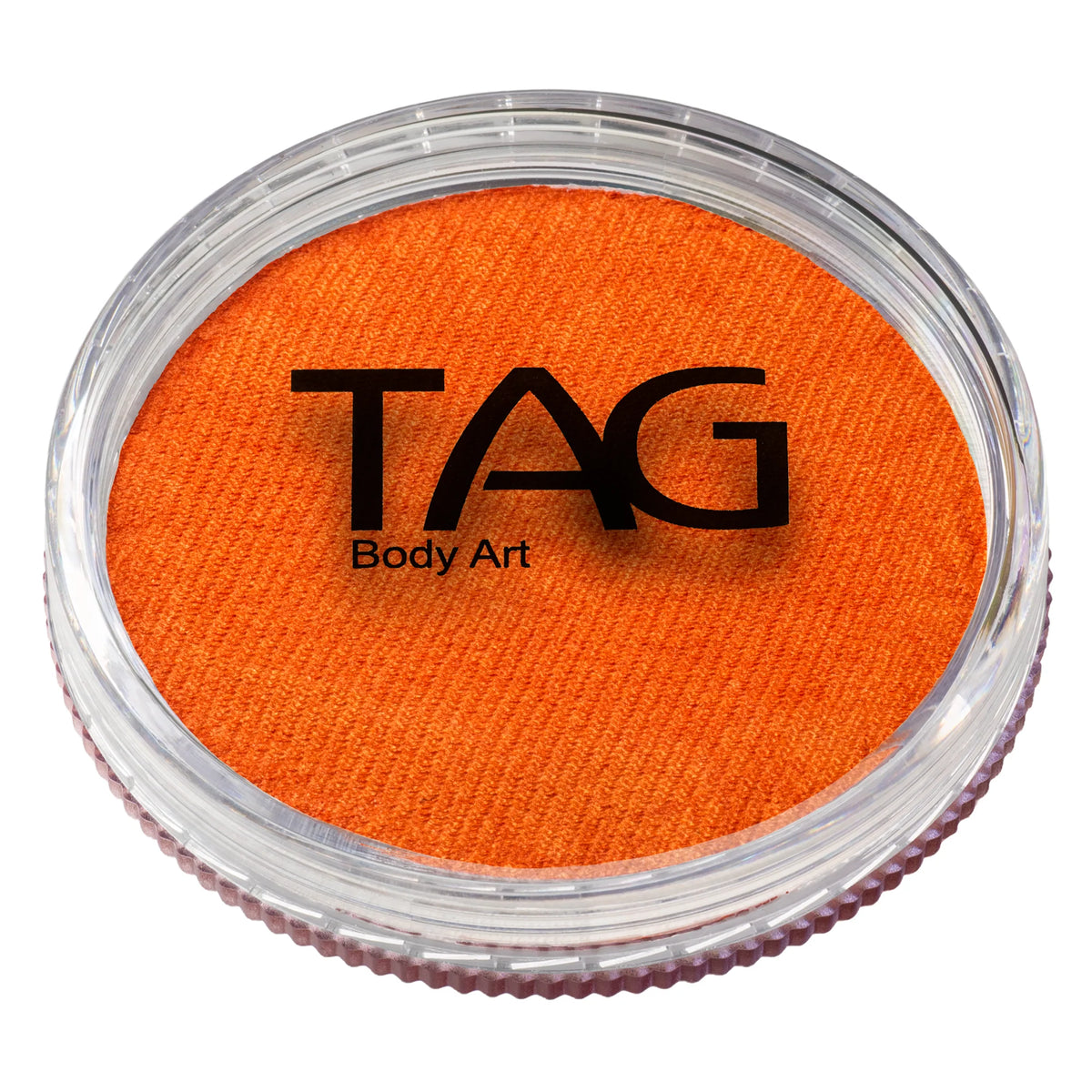 Round container of TAG Face & Body Paint - Pearl Orange (32g).