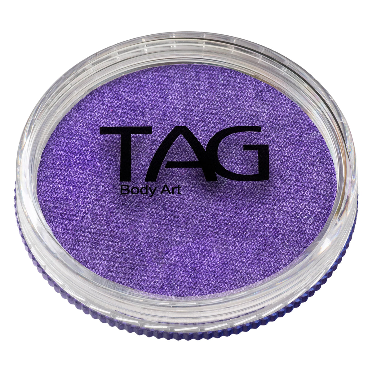 A round container of TAG Face & Body Paint - Pearl Purple (32g) in a shimmery purple shade.