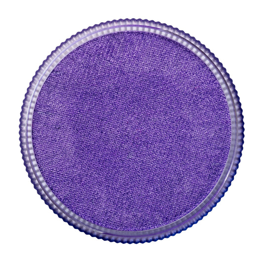A round container of TAG Face & Body Paint - Pearl Purple (32g) featuring shimmering purple face and body paint.