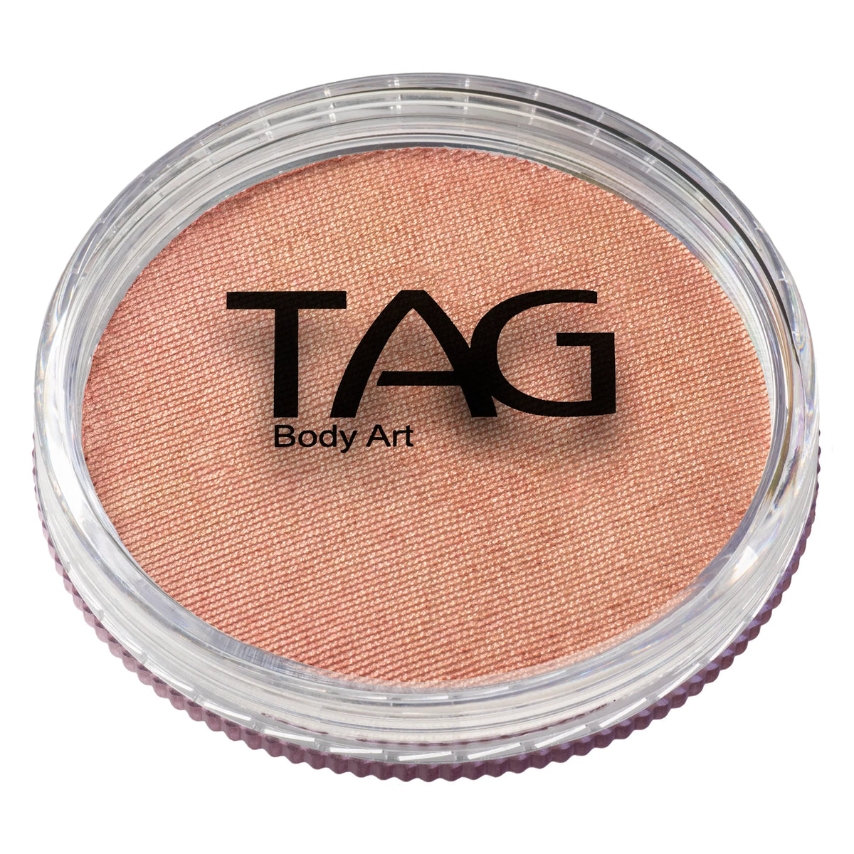 Round container of shimmery TAG Face & Body Paint - Pearl Blush (32g).