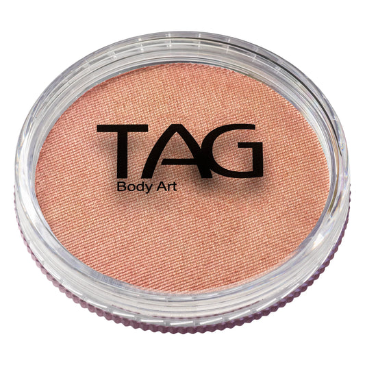 Round container of shimmery TAG Face & Body Paint - Pearl Blush (32g).