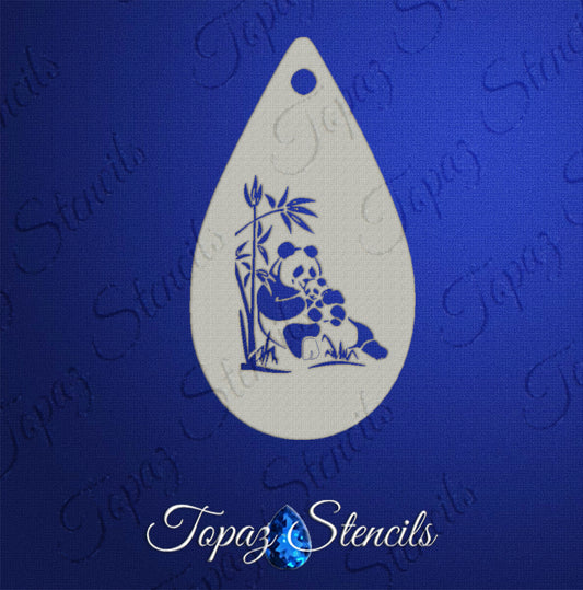Face- & Body Stencil - Pandas - Topaz