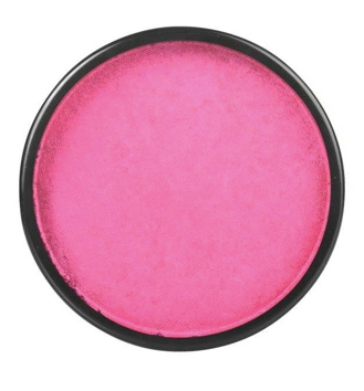 A round container of Infinityfaces Face Paint & Body Paint Aqua Paradise Make Up AQ Mehron in Brilliant Fuchsia (40g) encased in a black circular frame, viewed from above.