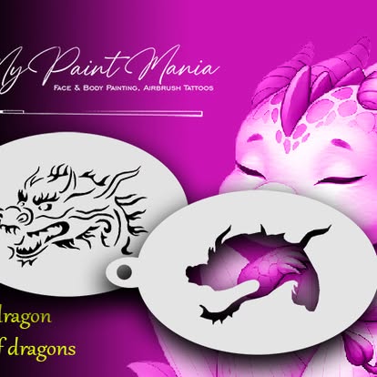 Face- & Body Stencil - Pendragon chief of dragons - MyPaintMania