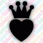 Glitter Tattoo Faketoos - Heart Crown (small)