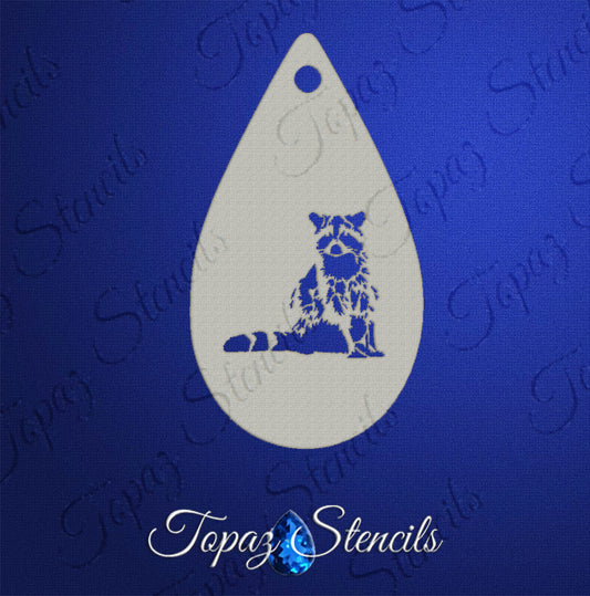 Face- & Body Stencil - Raccoon - Topaz