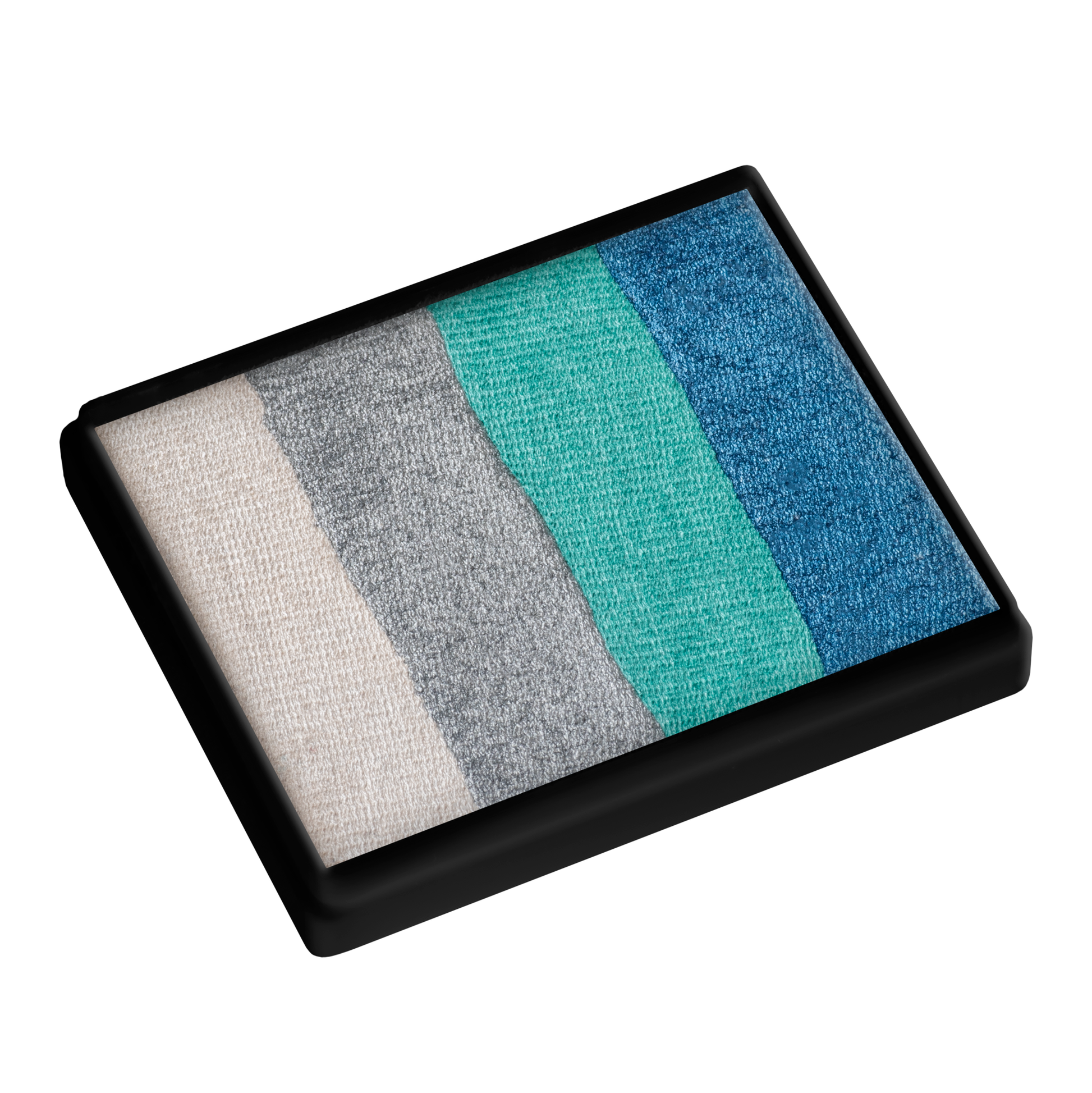 A rectangular tray displays Infinityfaces Face Paint & Body Paint Aqua - Tiger Split Cake (50g) by Tag against a white background, adding a modern accent to bathroom or spa decor.