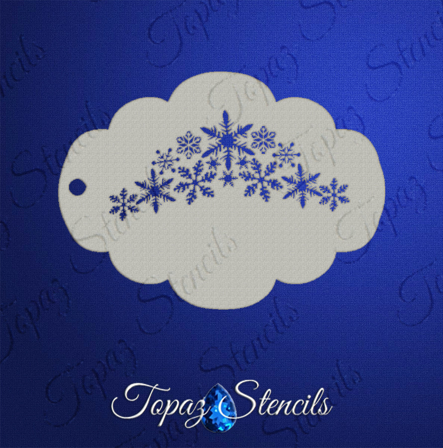 Face- & Body Stencil - Snowflake Crown - Topaz