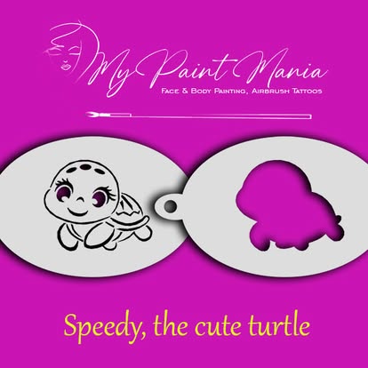Face- & Body Stencil - Speedy, the cute turtle - MyPaintMania