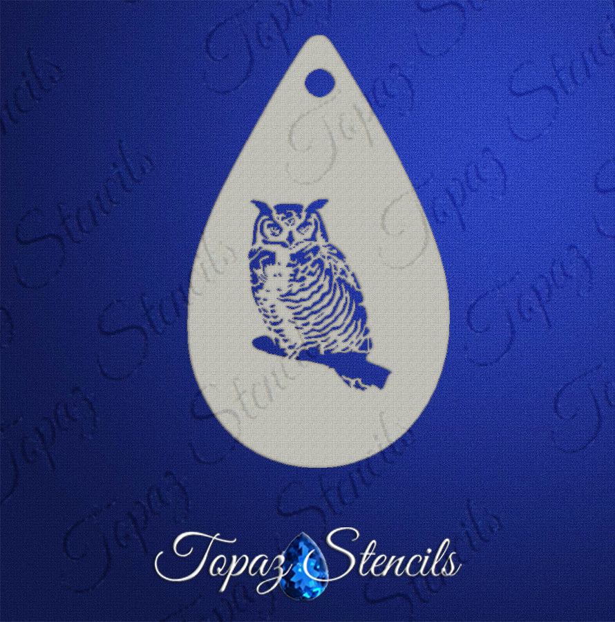 Face- & Body Stencil - Wise Owl - Topaz