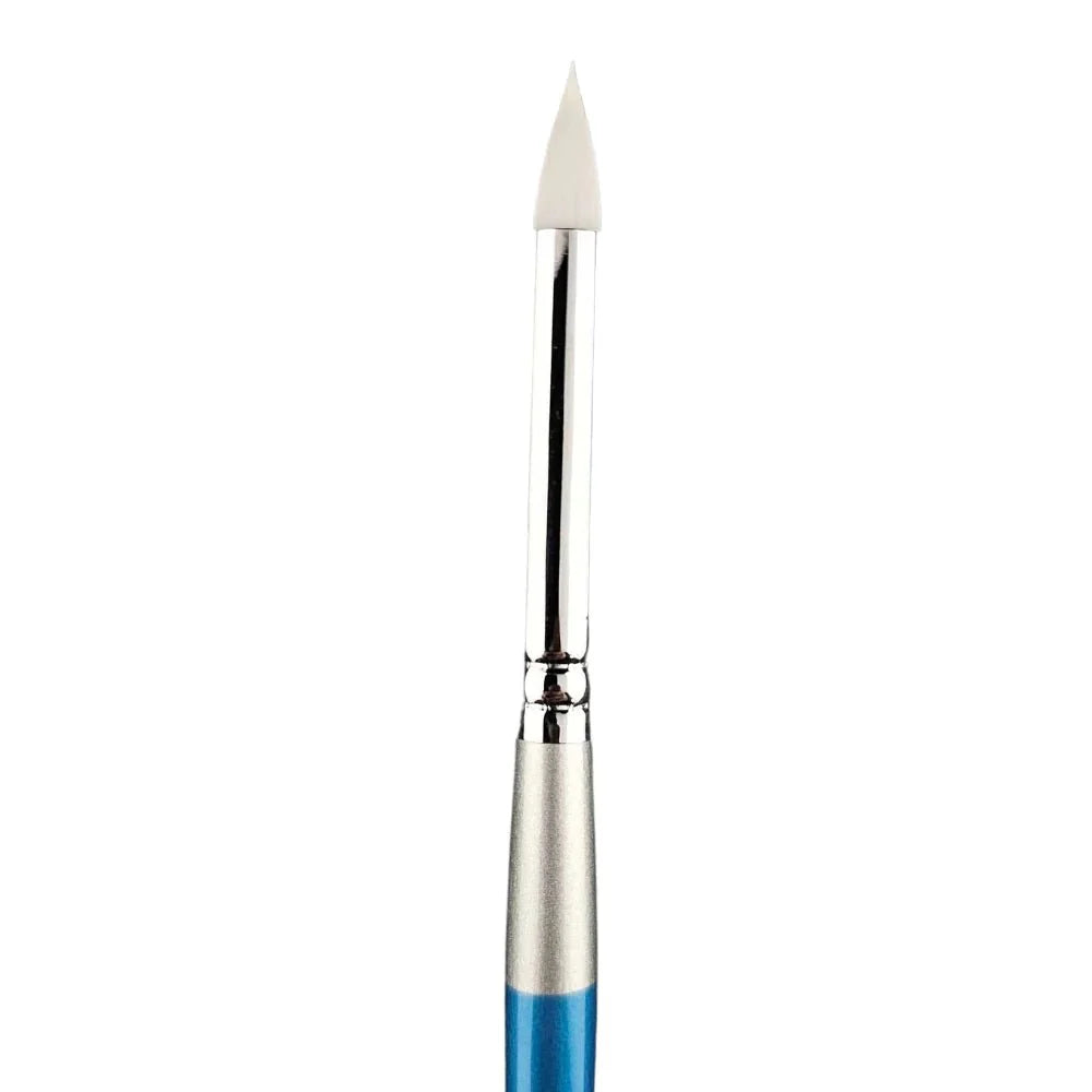 The Brushes Bolt - Diamond Collection - Fresh Petal by Infinity Faces is a silicone-tipped sculpting tool with a blue and silver handle, shown vertically against a white background.
