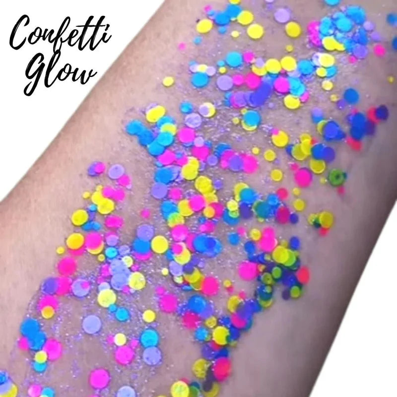 Festival Chunky Glitter Gel Fusion - Confetti Glow - UV Reactive (35ml)